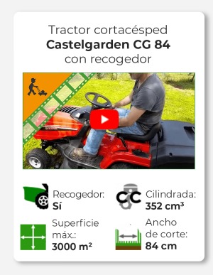 Castelgarden CG 84 - Tractor cortacésped con recogedor