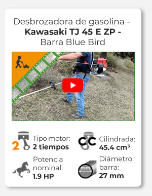 Kawasaki TJ 45 E ZP - Desbrozadora de mochila profesional - Barra Blue Bird
