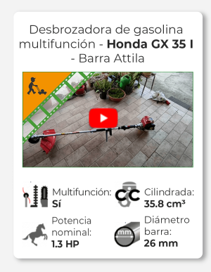 Honda GX 35 I - Desbrozadora de gasolina multifunción 4 tiempos - Barra Attila