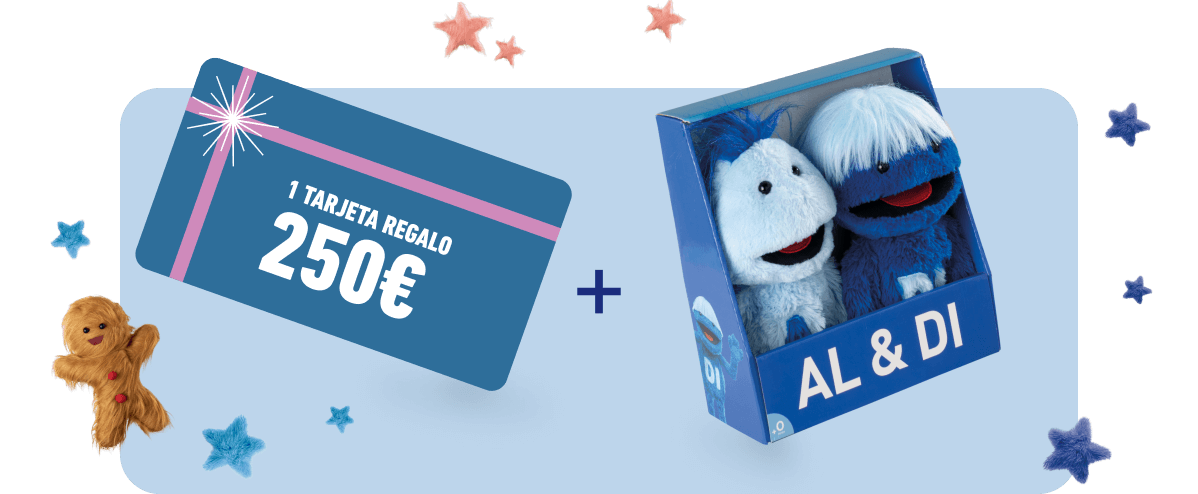 1 tarjeta regalo 250€ + pack puppets AL DI