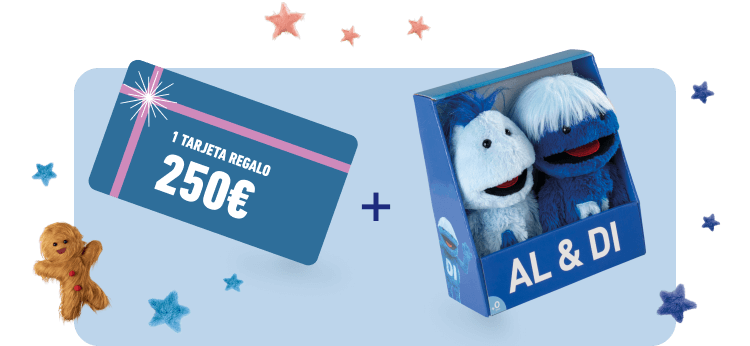 1 tarjeta regalo 250€ + pack puppets AL DI