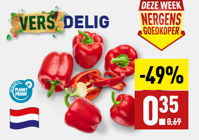 Deze week nergens goedkoper paprika