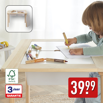 Houten speeltafel met bakken