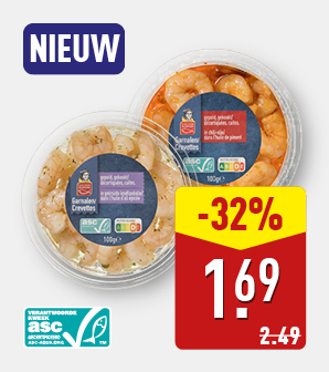 Gemarineerde garnalen in olie