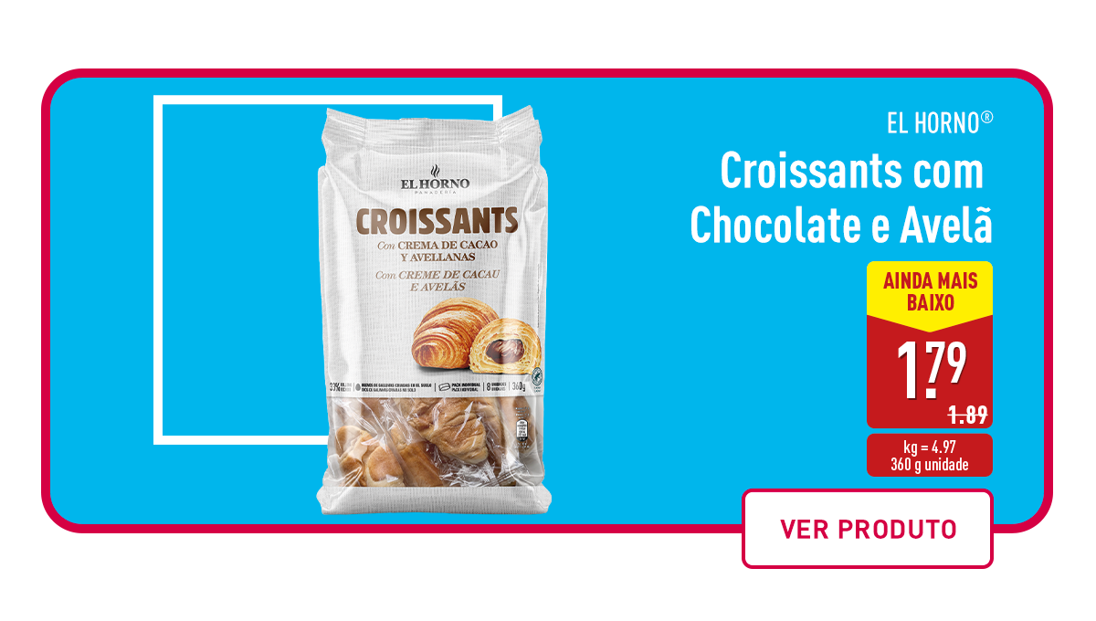 Croissants com Chocolate e Avelã