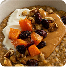 Papas de aveia com abóbora e canela