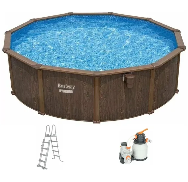 Збірний басейн Bestway Hydrium 561CU (488х132, пес. фільтр, сходи, підкладка. тент)