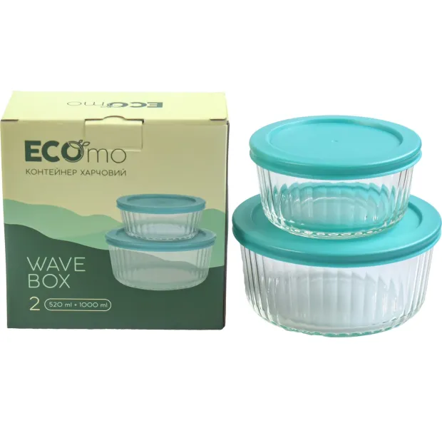 Набір контейнерів ECOMO WAVE BOX, 0.52л+1.0л, 2шт