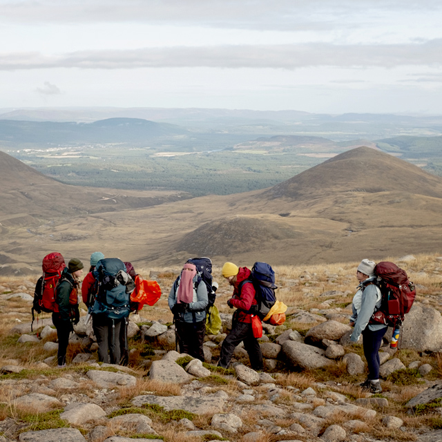 Following Nan group expedition in Cairngorms