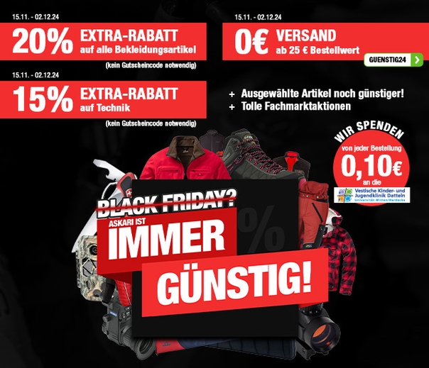 Askari ist immer günstig! Wir brauchen keinen Black Friday!