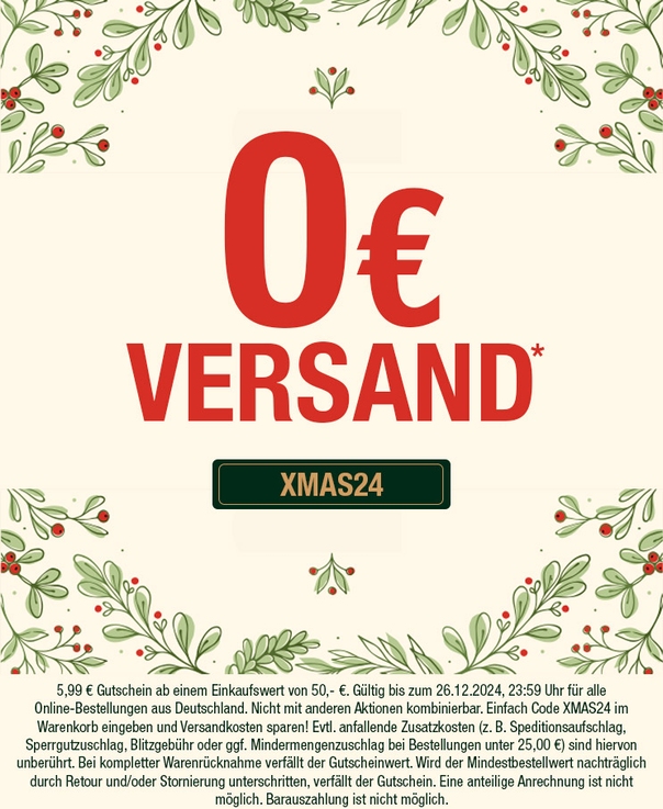 Unser Geschenk für Sie: Versandkostenfrei bestellen ab 50 € Bestellwert!