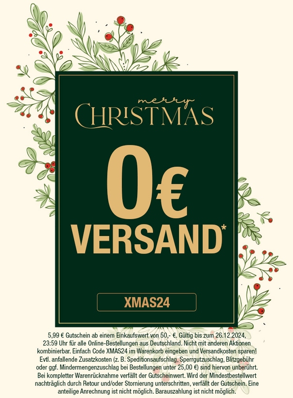 Unser Geschenk für Sie: Versandkostenfrei bestellen ab 50 € Bestellwert!