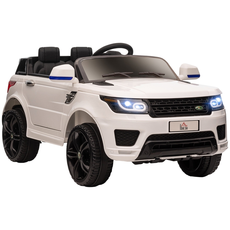 HOMCOM Coche Eléctrico SUV para 3-6 Años Coche de Batería 12V con 2 
Motores Mando a Distancia 110x68x52 cm Blanco