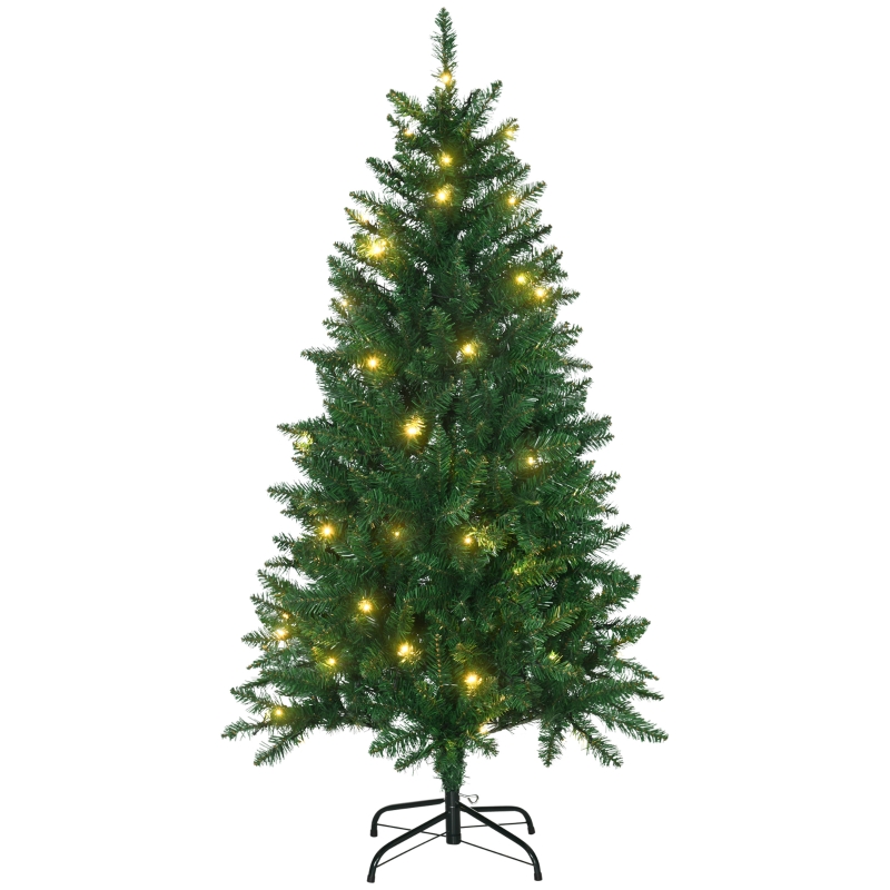 HOMCOM Árbol de Navidad Artificial con Luces Preinstaladas de 150 cm y 
502 Ramas Decoración Navideña para Interior Verde