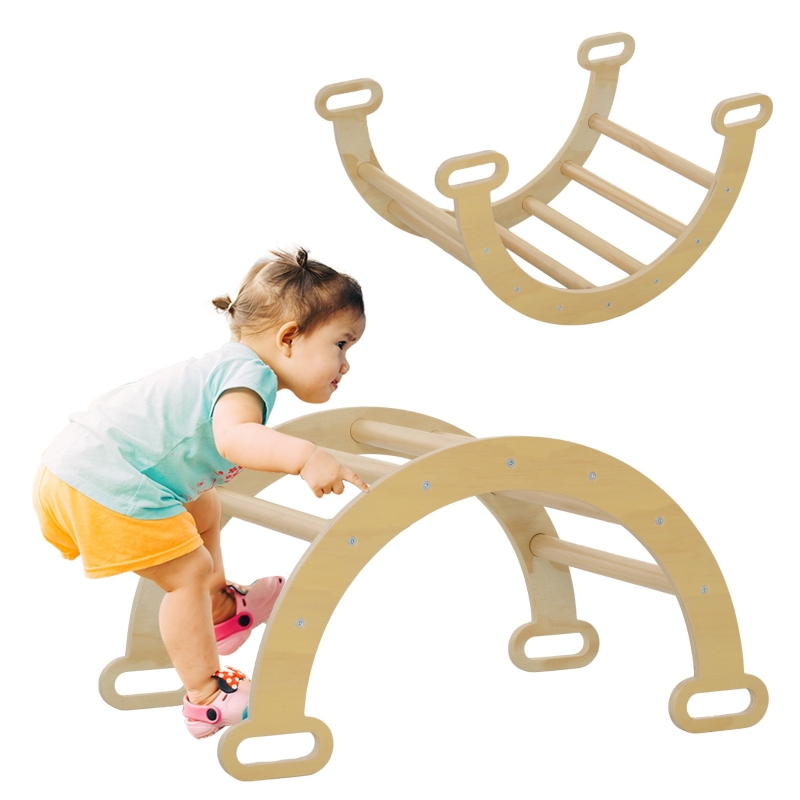 AIYAPLAY Arco de Escalada para Niños de 18-48 Meses Balancín para 
Bebés Carga 50 kg 68x42x36 cm Natural