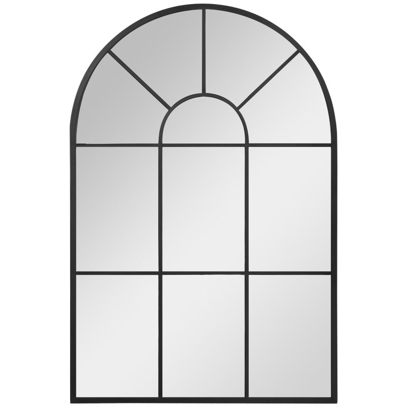 HOMCOM Espejo Decorativo de Pared 60x91cm Espejo de Ventana de Metal 
para Salón Dormitorio Entrada Estilo Moderno Negro