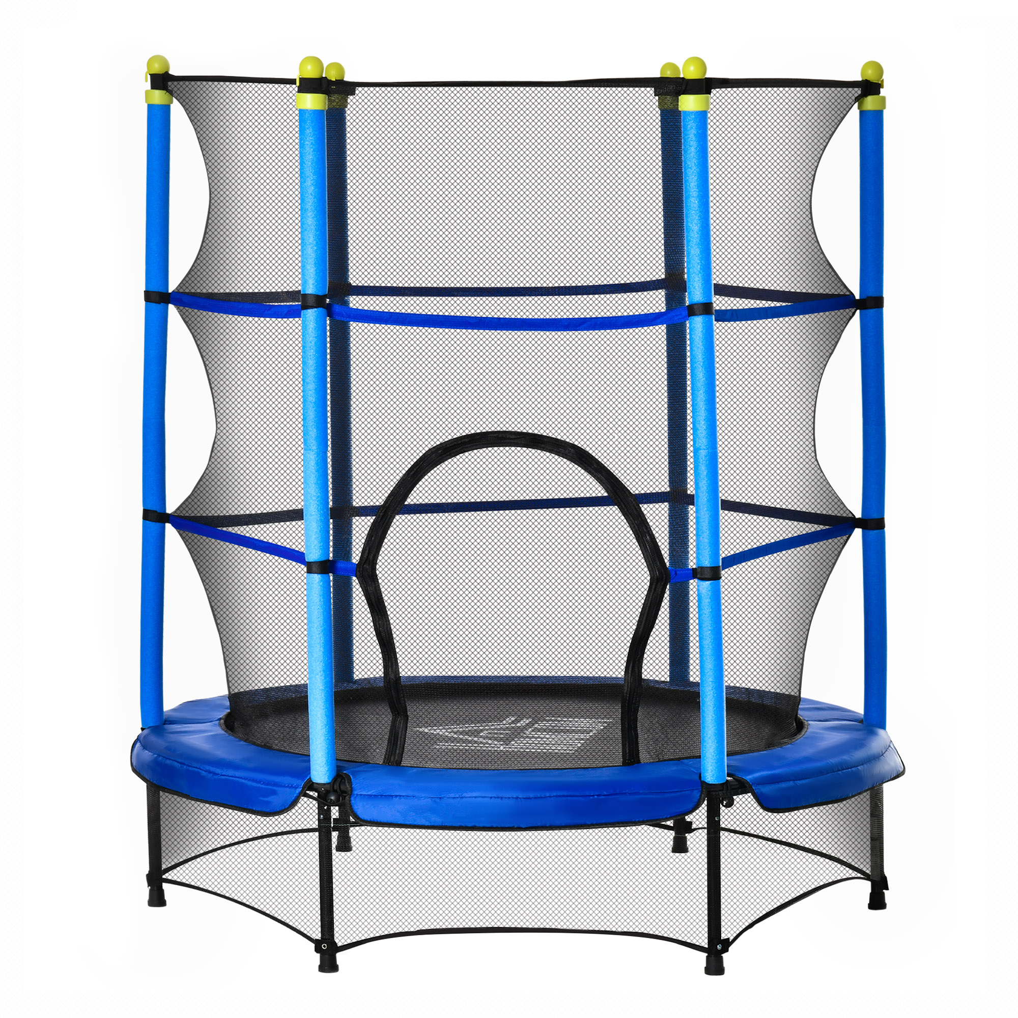 HOMCOM Cama Elástica Infantil Ø140x160 cm Trampolín para Niños de +3 
Años con Red de Seguridad y Marco de Acero para Interior y Exterior Azul