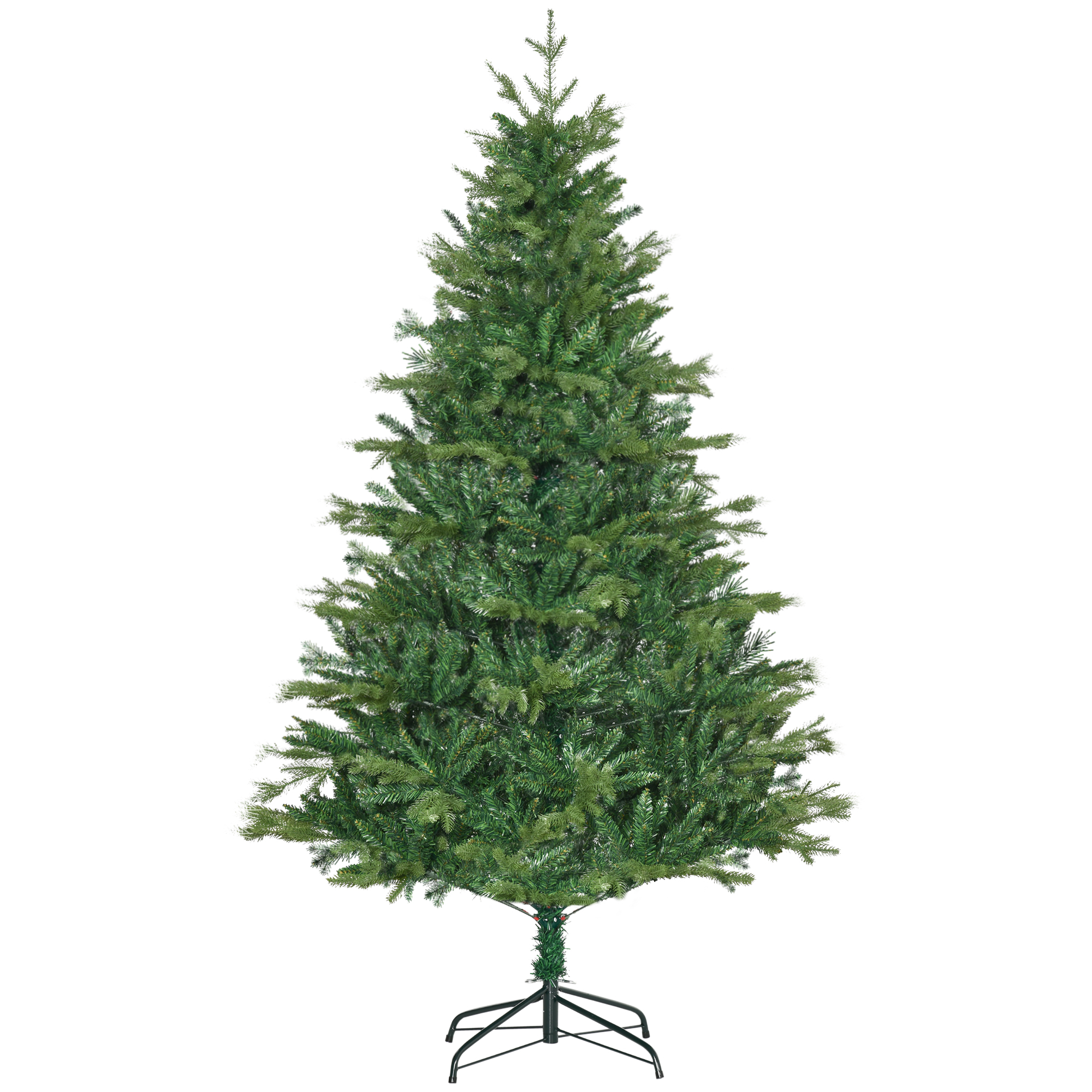 HOMCOM Árbol de Navidad Artificial 180 cm con 1443 Ramas y Base 
Plegable Decoración Navideña para Interiores Verde