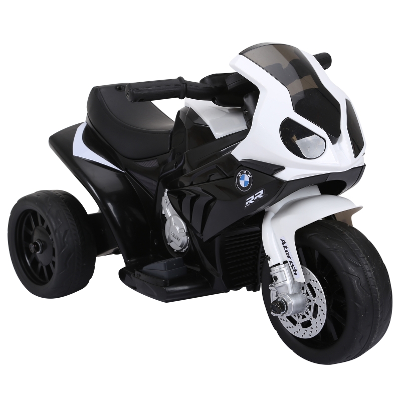 HOMCOM Moto Eléctrica para Niños de 18-36 Meses con Licencia BMW 
S1000RR con Velocidad 2,5 km/h Carga 20 kg 66x37x44 cm Negro