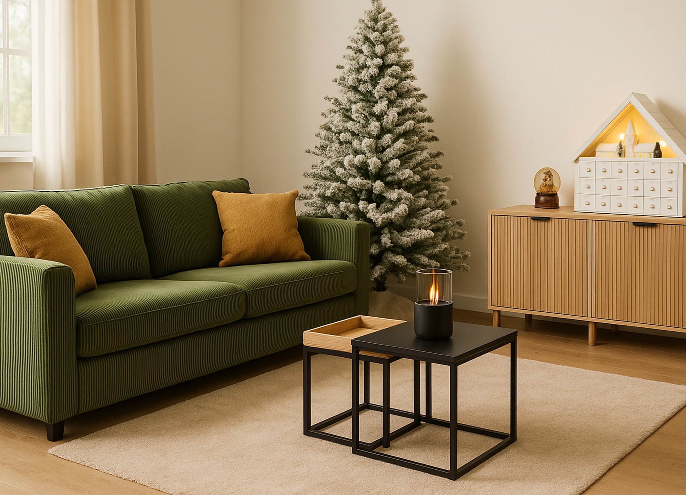 Salón decorado para Navidad