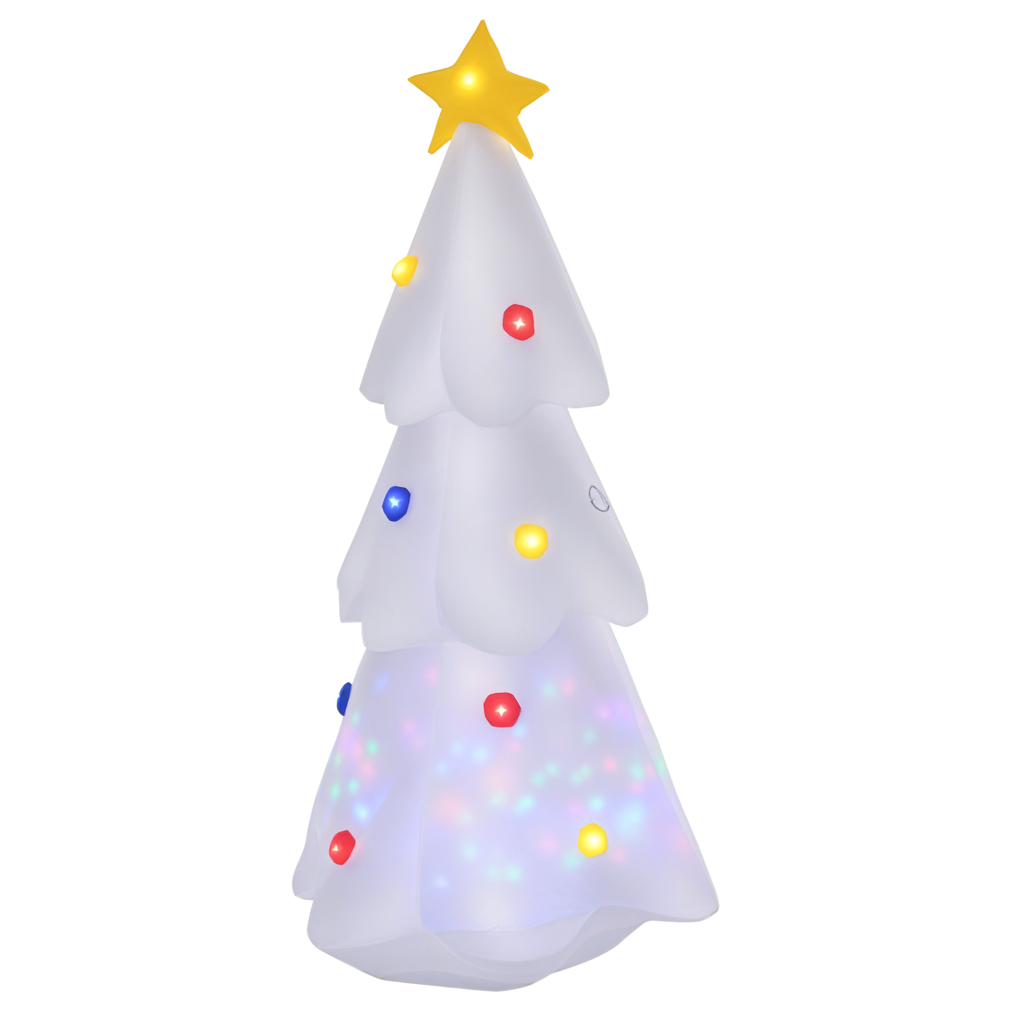 HOMCOM Árbol de Navidad Inflable 122 cm de Altura con Luces LED e Inflador Decoración Navideña para Interiores Exteriores 60x51x122 cm Blanco