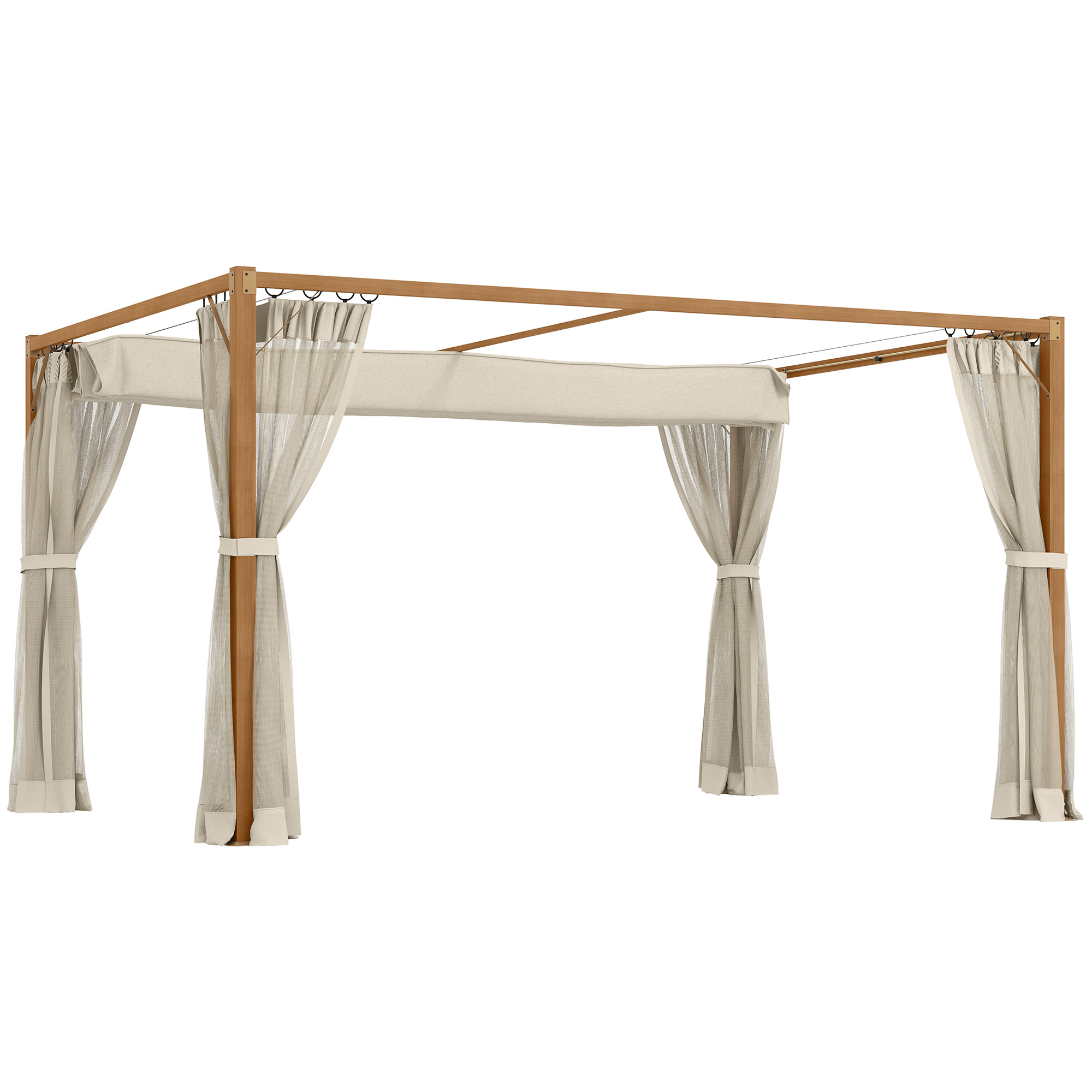 Pérgola de Jardín 4x3 m con Techo Retráctil