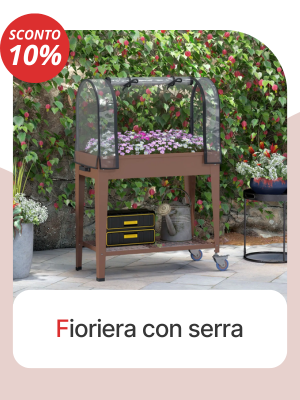 Fioriera con serra e ruote