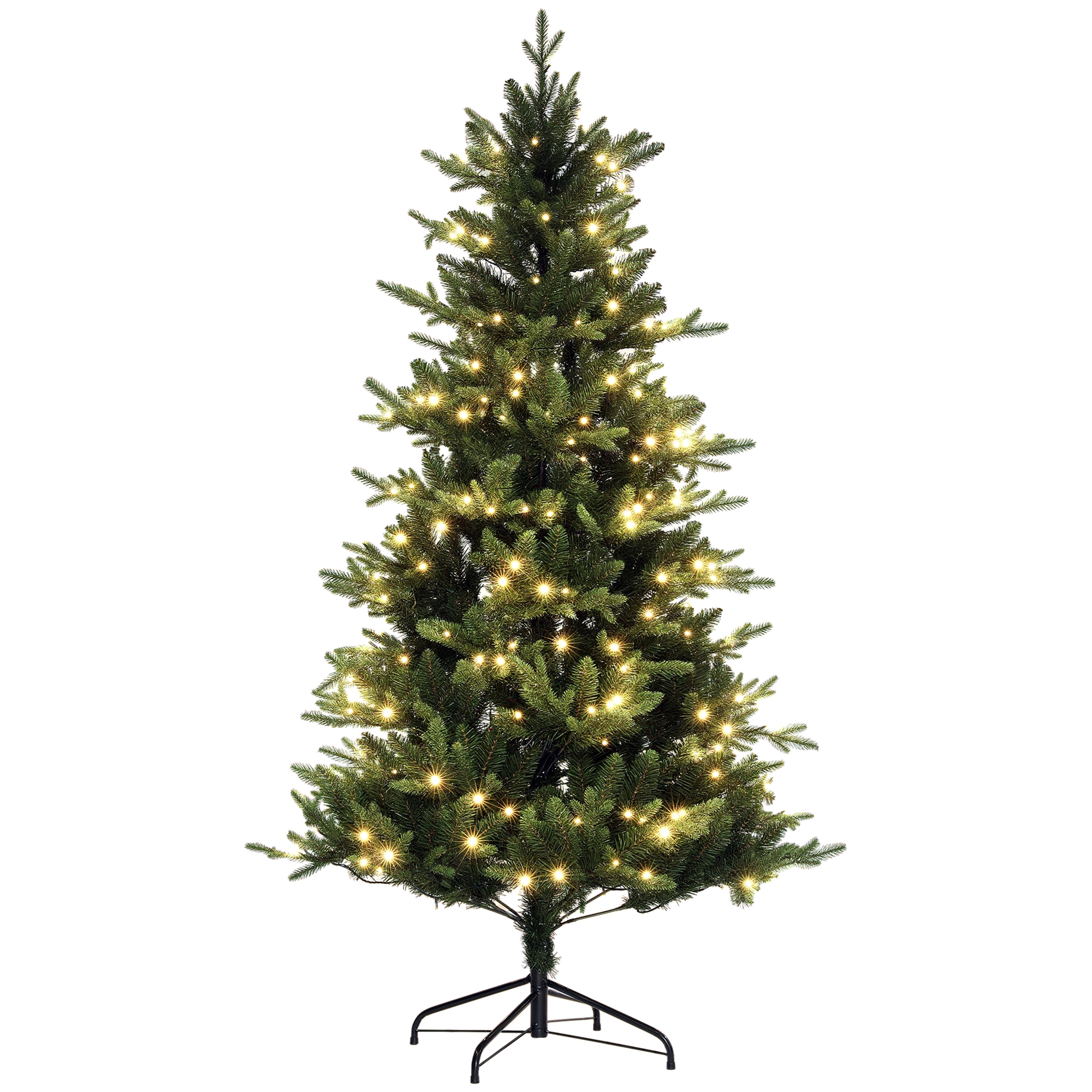 HOMCOM Árvore de Natal 180 cm Árvore de Natal Artificial com 350 Luzes 
LED