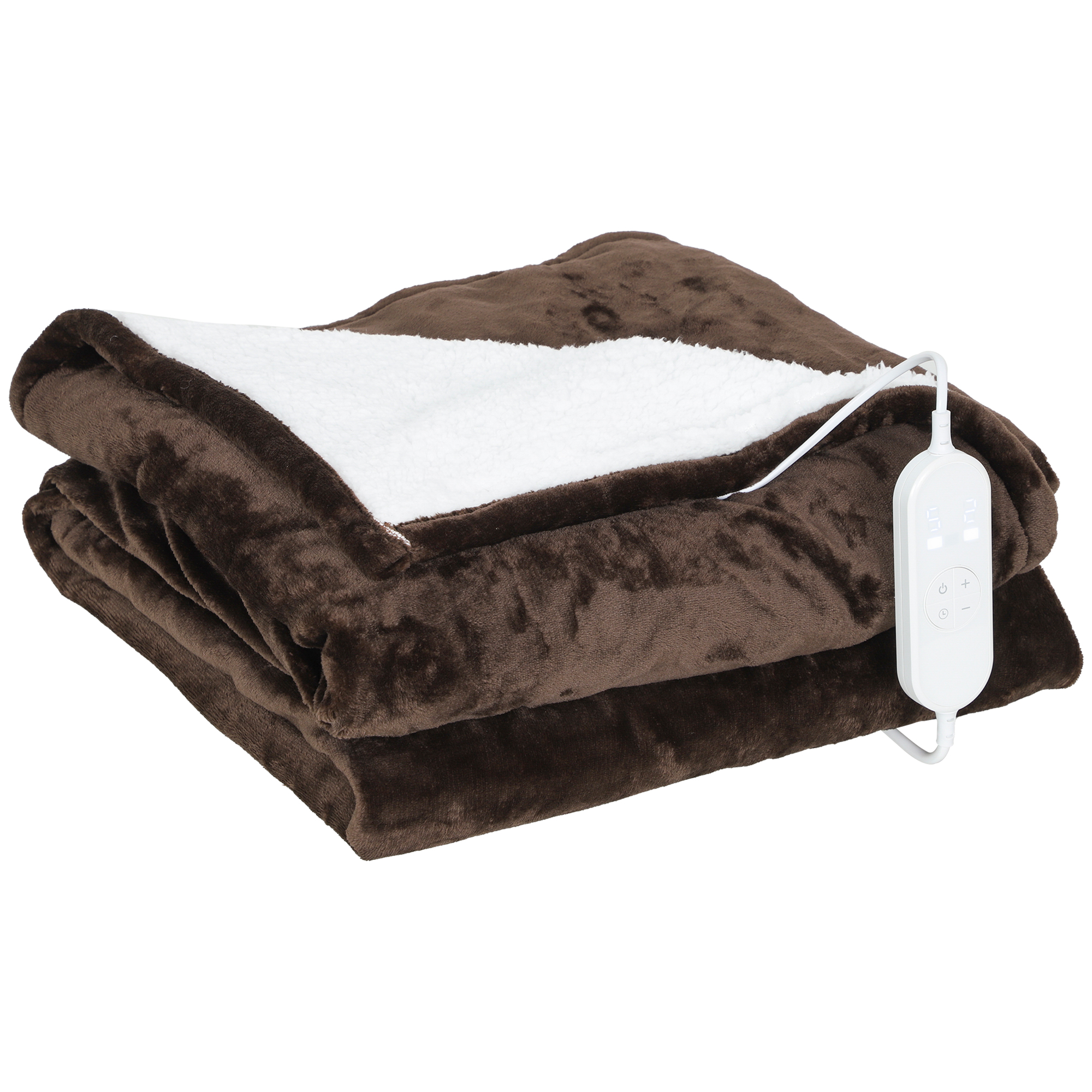 HOMCOM Manta Elétrica 180x130 cm Manta Térmica com Tecido Suave 10 
Níveis de Temperatura