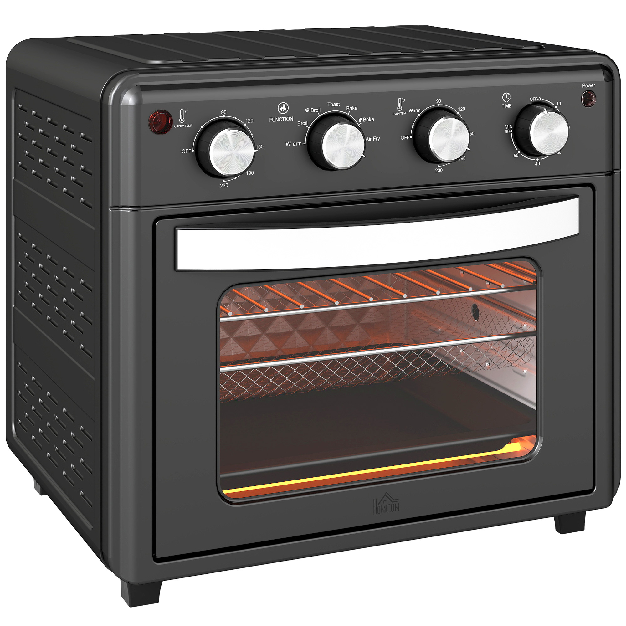 HOMCOM Mini Forno Elétrico 30L 1600W Mini Forno de Convecção com 7 
Modos Temporizador e Temperatura Ajustável 
