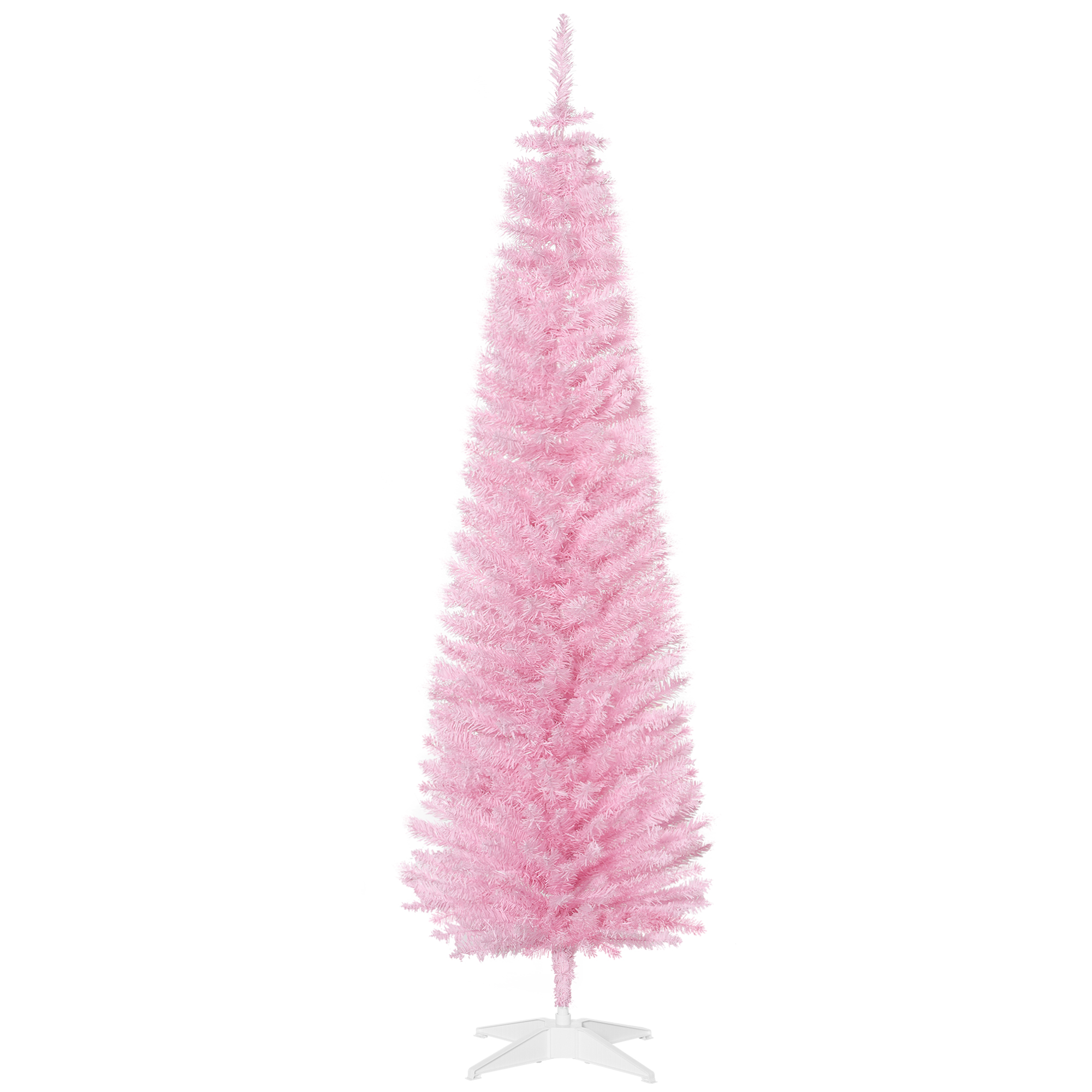 HOMCOM Árvore de Natal Artificial 180cm Ignífugo com 390 Ramos de PVC Decoração de Natal para Interiores Rosa