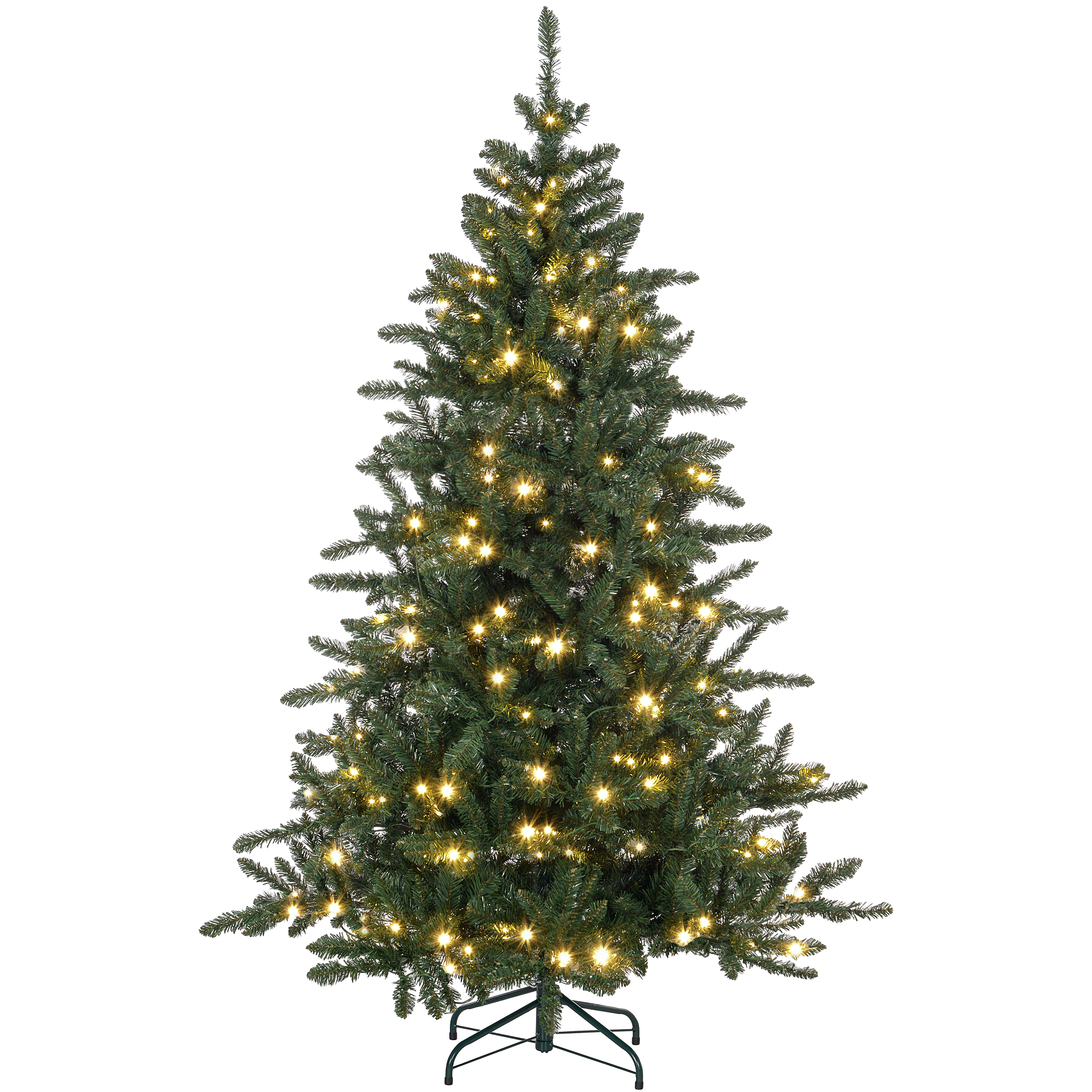 HOMCOM Árvore de Natal Artificial 180 cm com 310 Luzes LED 872 Ramos e Suporte de Metal Árvore Natalina para Interior Verde
