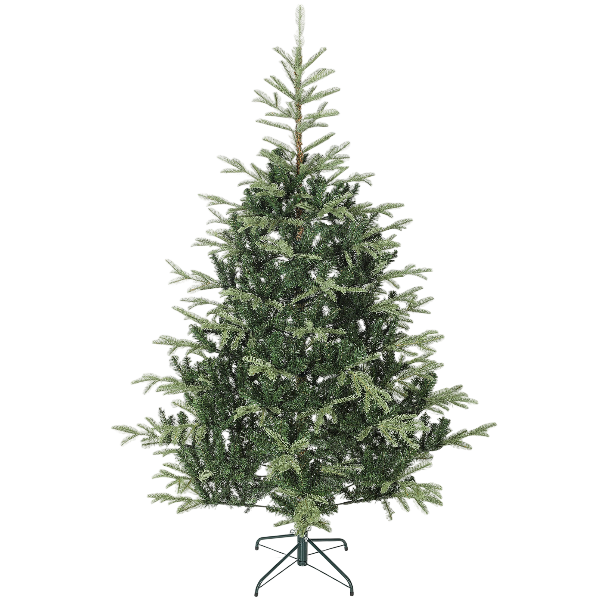 HOMCOM Árvore de Natal Artificial 210 cm com 1123 Ramos Densos e Suporte Metálico Dobrável para Interior Verde