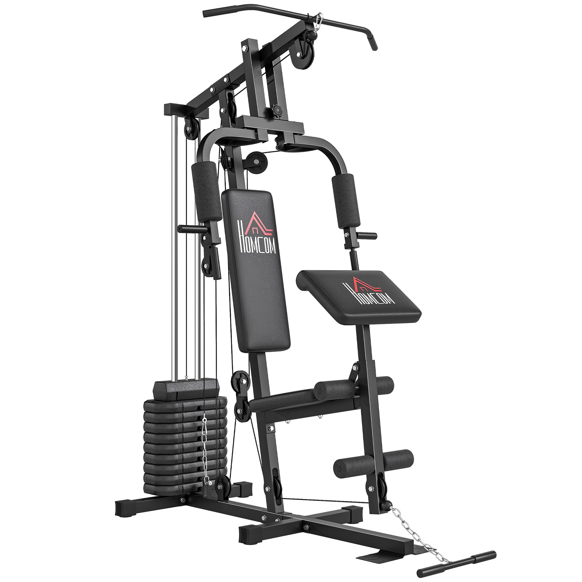 HOMCOM Máquina de Musculação com Placas de Peso de 45 kg Carga Máx. 100 kg
