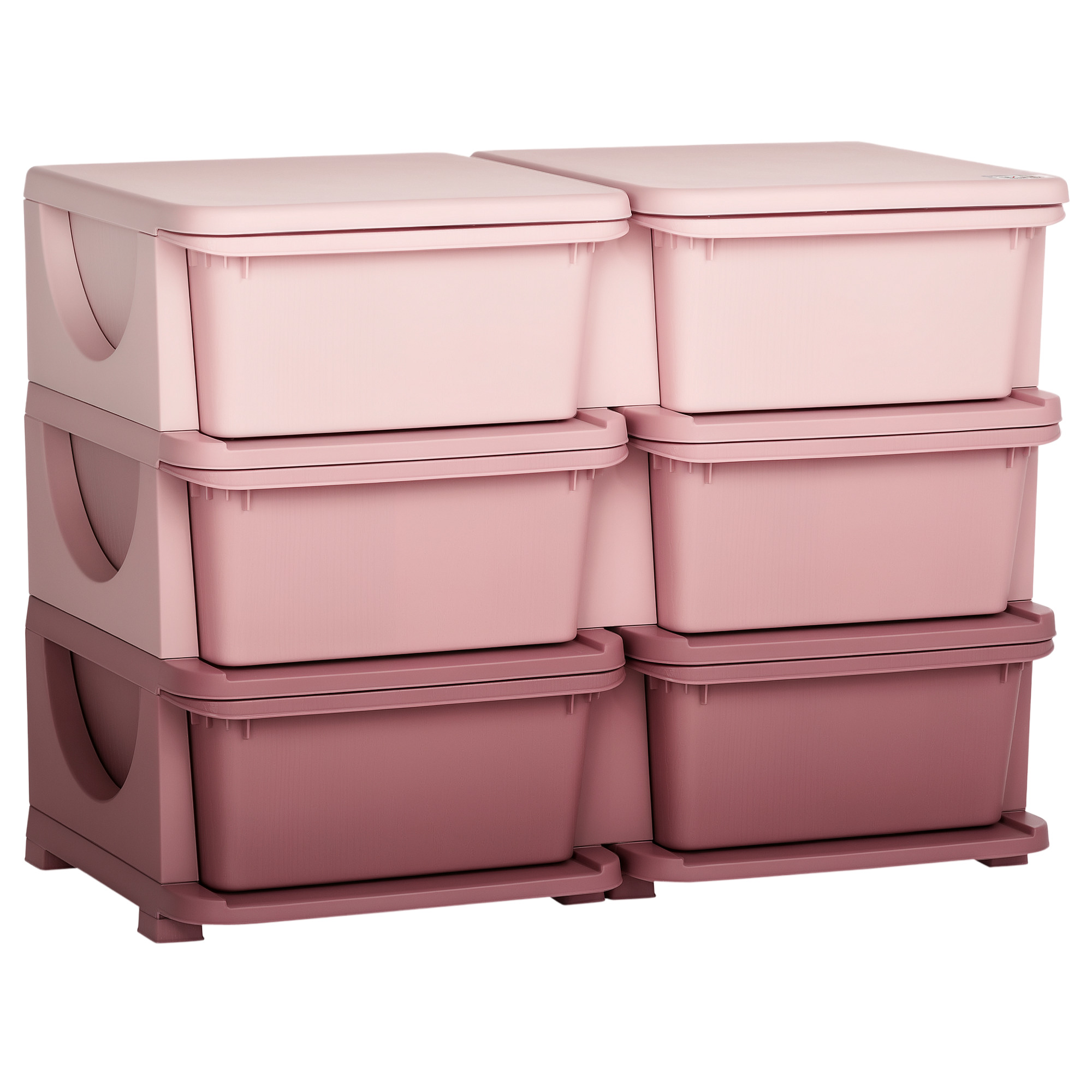 HOMCOM Organizador de Brinquedos com 6 Gavetas para Crianças com Bordas Arredondadas e Pegas 75x37x56,5 cm Rosa