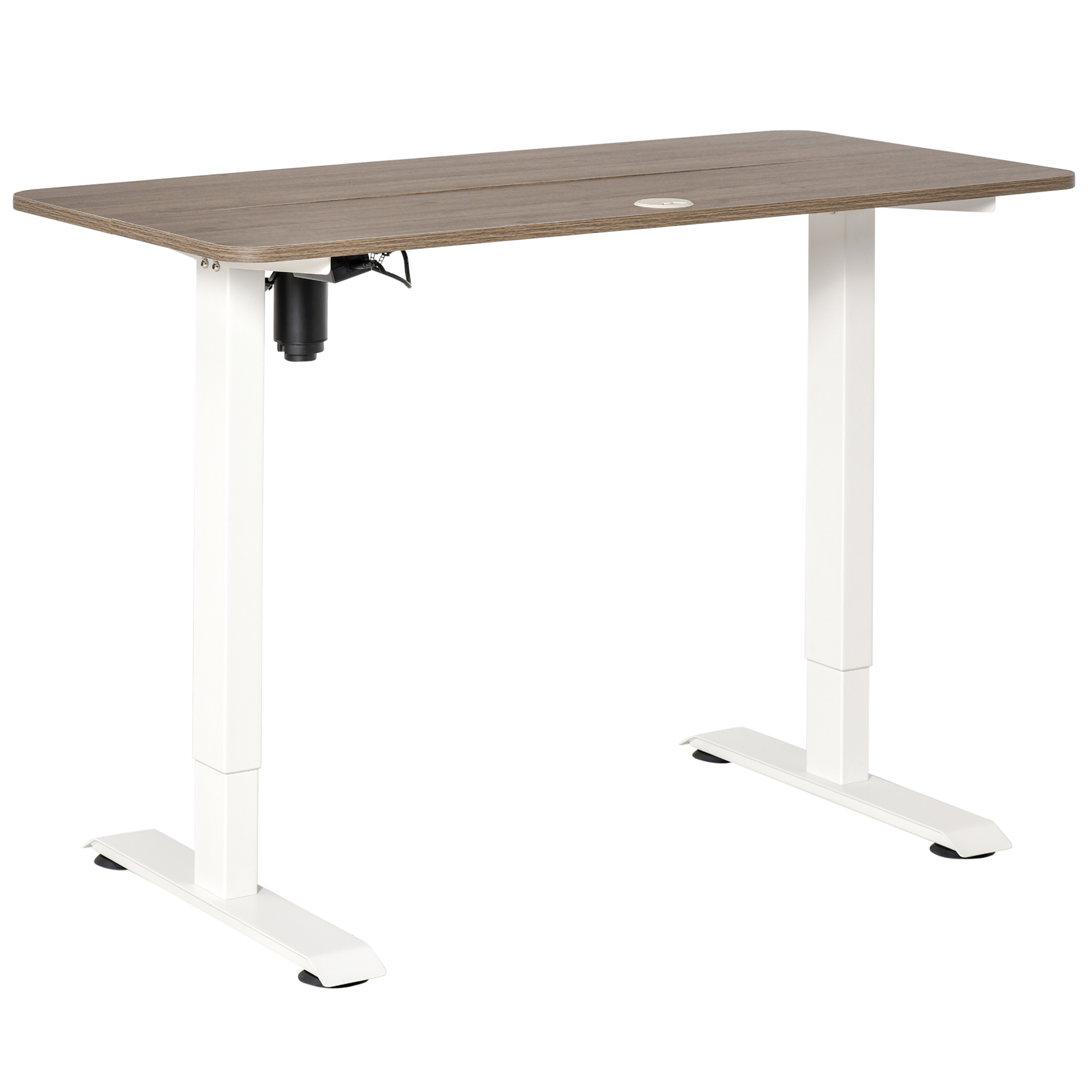 Vinsetto Secretária elétrica de pé Mesa ajustável em altura para escritório com 4 teclas de memória automática inteligente 120x60x72-116 cm moldura branca