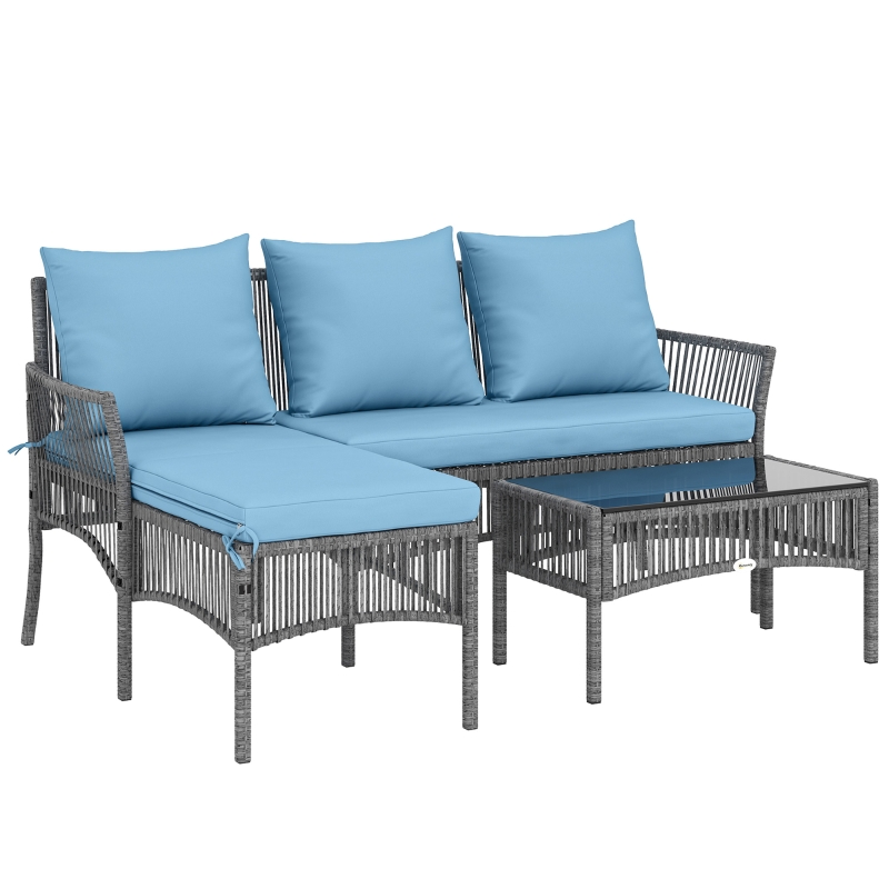 Conjunto de Jardim Exterior de Vime