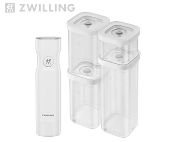 Zwilling Fresh&Save Cube 4-Delige Set + Elektrische Vacuümpomp