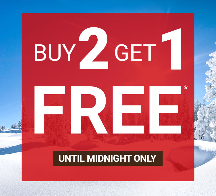 Buy 2 get 1 free* Until midnight only!