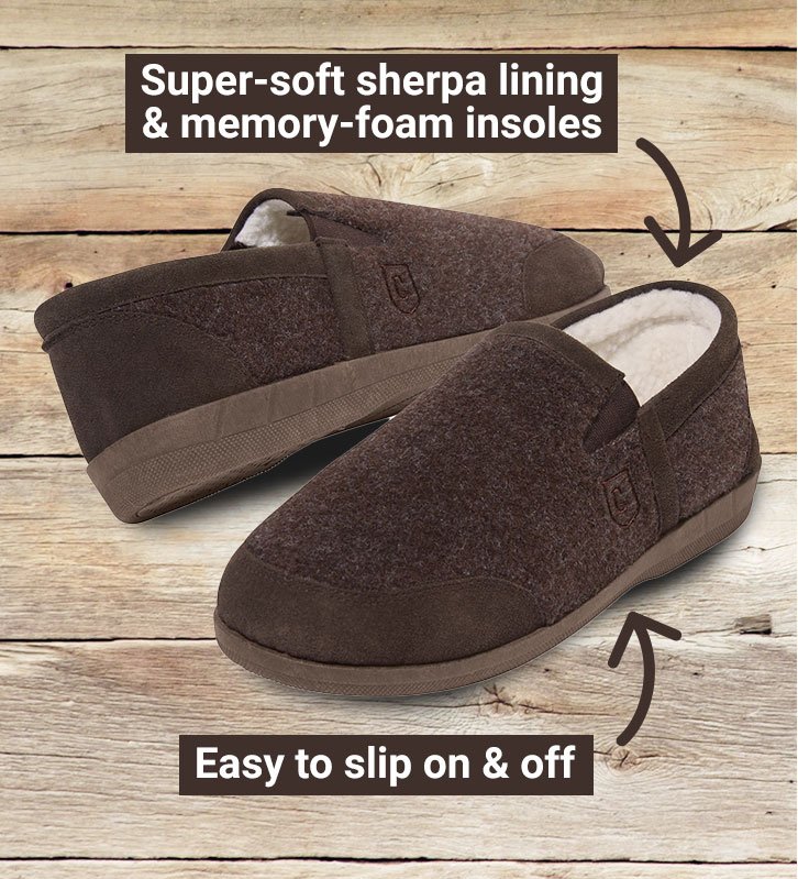 65 percent off these Sherpa-Lined Slippers