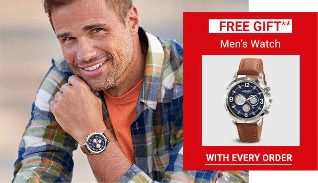 Free Watch* when you order from the Atlas For Men range!