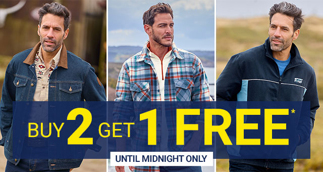 Buy 2 get 1 free* until midnight only