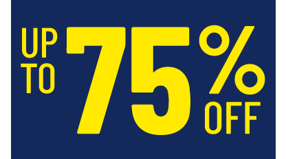 up to 75 percent off