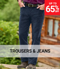 Men's trousers and jeans up to 65% off