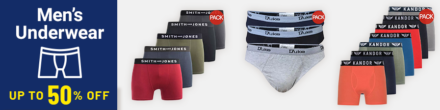 Men's underwear up to 50 percent off