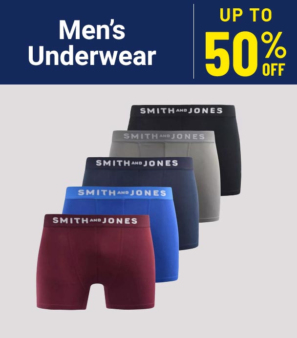 Men’s underwear up to 50 percent off