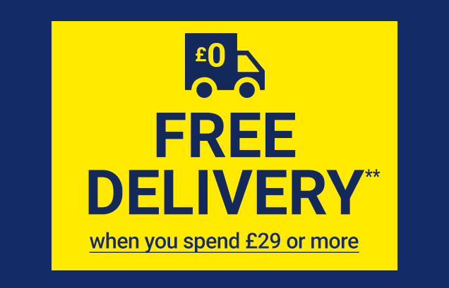 Free delivery** when you spend £29 or more