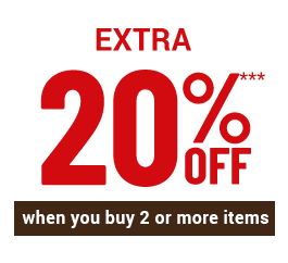 moins 20 pour cent supplémentaires dès 2 articles achetés**