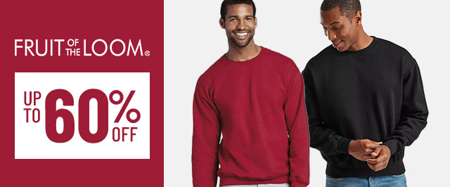 Fruit Of The Loom up to 60 percent off