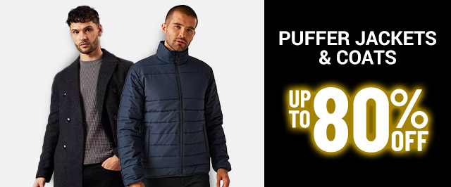 Men's Puffer Jackets & Coats up to 80 percent off